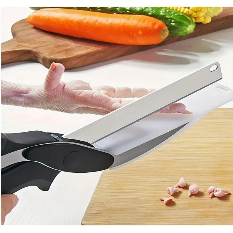 2 in 1 Salad Chopper Vegetable Cutter with Built-in Cutting Board