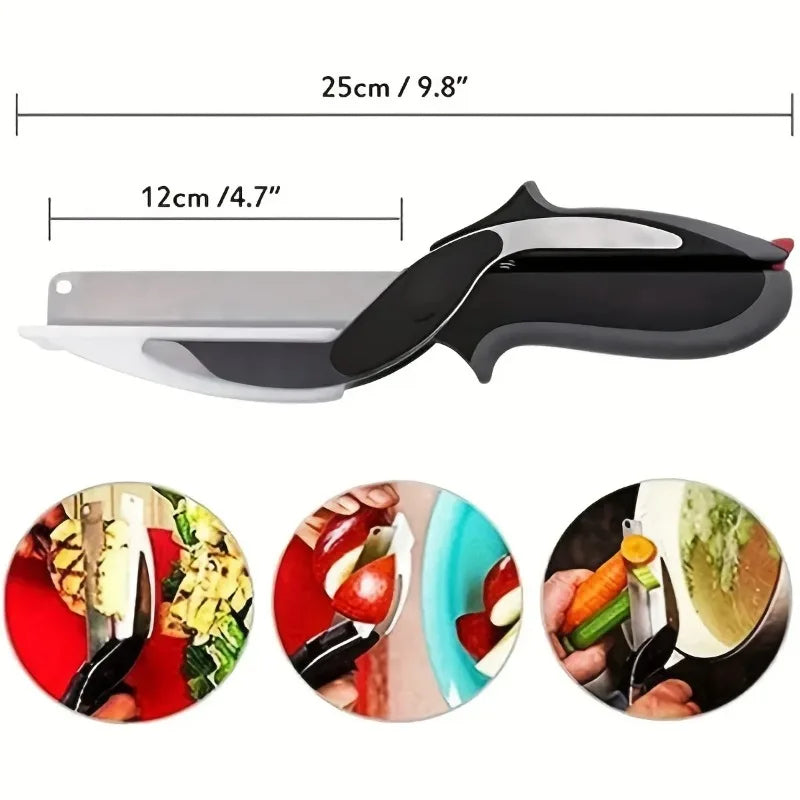 2 in 1 Salad Chopper Vegetable Cutter with Built-in Cutting Board